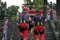 Koelner Seilbahn Gondel blieb haengen Koeln Linksrheinisch P724